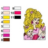 Barbie with The Girl Embroidery Design